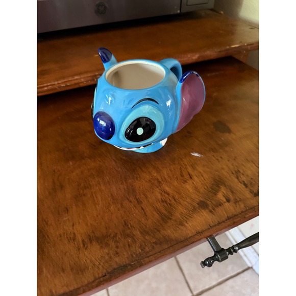 Disney Other - Disney Lilo & Stitch 3D Sculpted Ceramic Coffee Mug Blue Character Face Cup